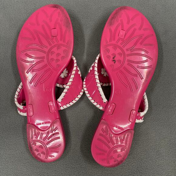 JACK‎ ROGERS Jelly Pink Fuschia Summer Sandals Size 8 Barbie Look Miss Georgica - Picture 8 of 15